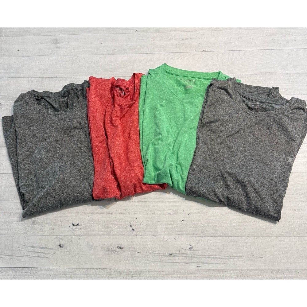 Champion men's short sleeve athletic shirt bundle XL red grey green